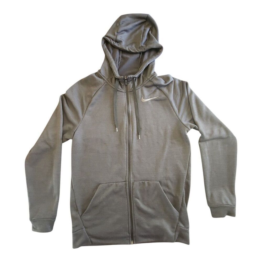 Nike Dri Fit Full Zip Active Wear Zippered Hoodie Jacket‎ Women's Small Gray